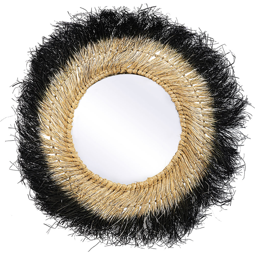 Lustro ścienne - Okrągły wzór Boho Bali Bali (60 cm) - Melu