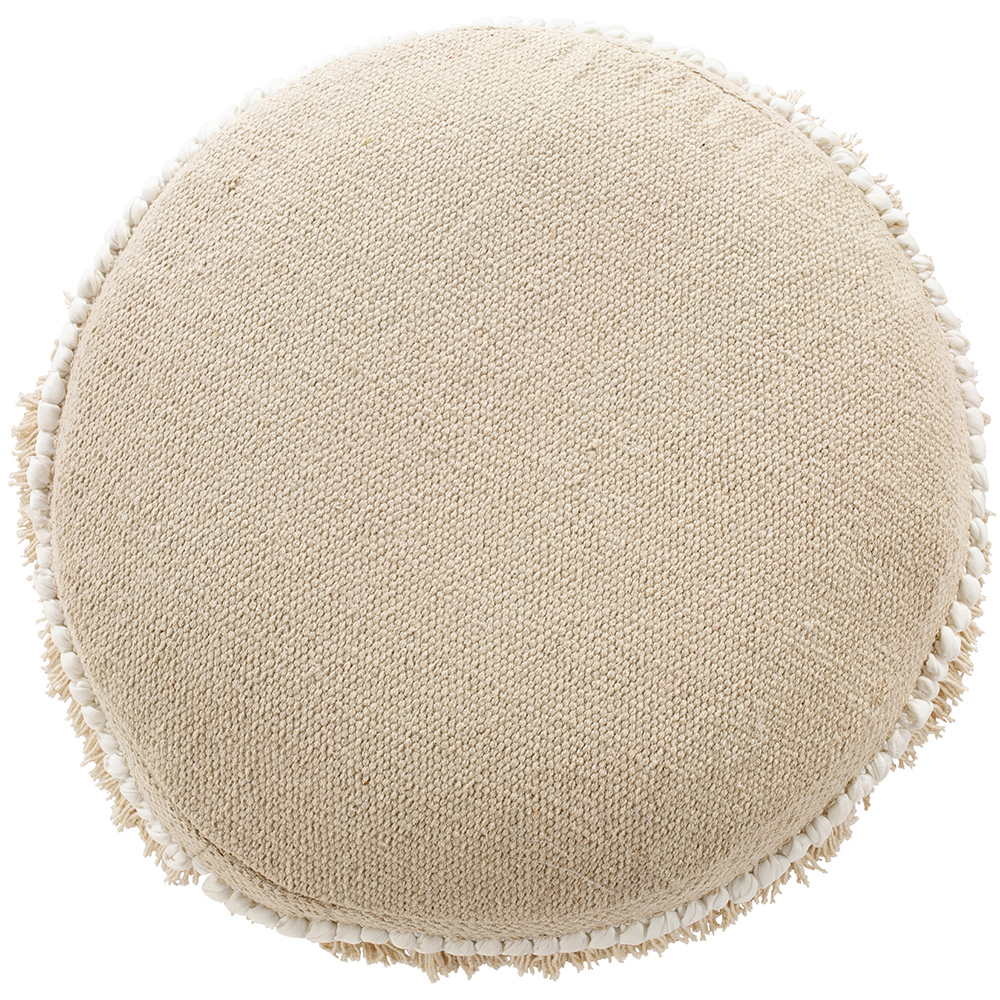 Pouffe Stool in Boho Style, Wood and Cotton - Jessie Bali