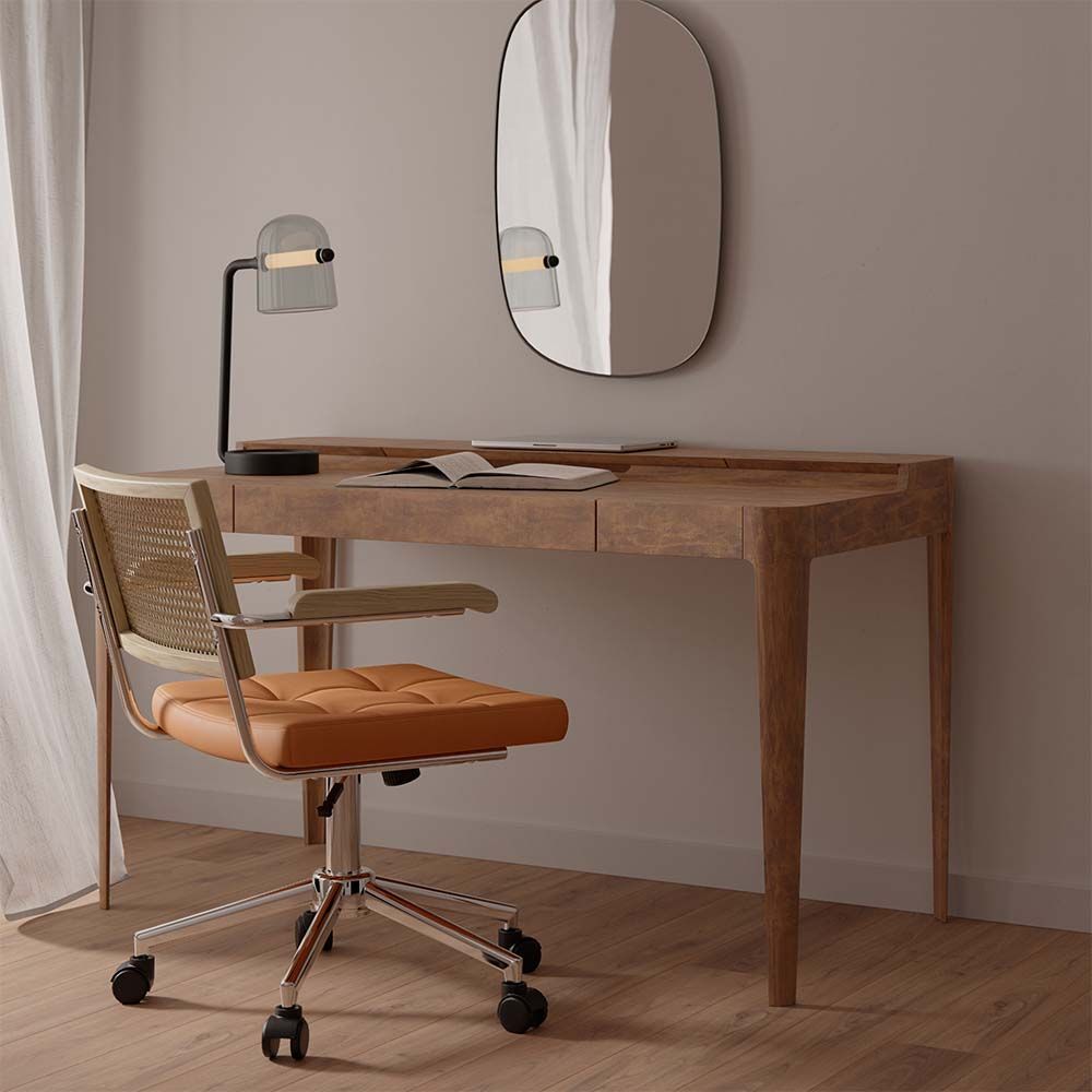 Table lamp in modern design, smoked glass - Nam