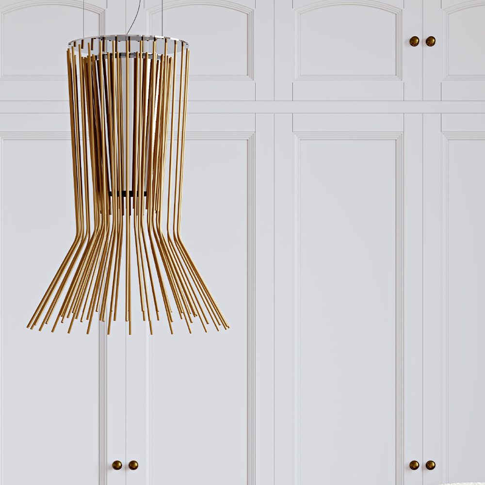 Złota lampa sufitowa - Lampa wisząca z designem - Cosmo