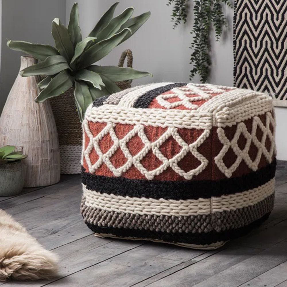 Pouffe Boho , Square in Cotton - Munbay Bali