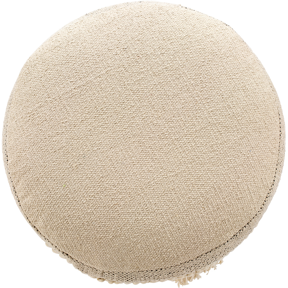 Pouffe Stool in Boho Style, Wood and Cotton - Joan Bali